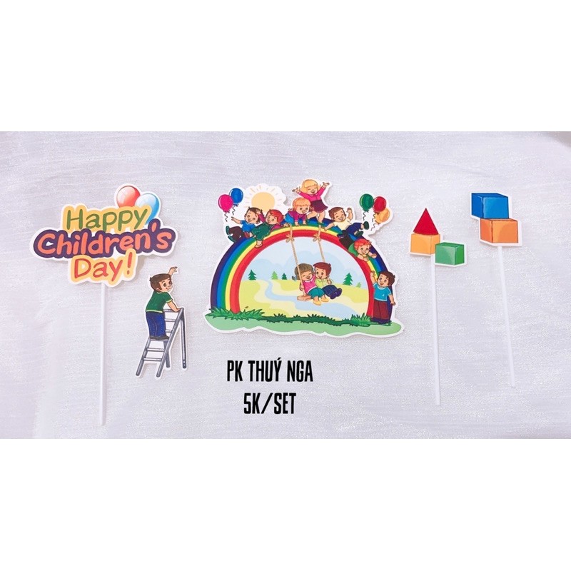 5 set combo 2 set thiếu nhi trang trí bánh