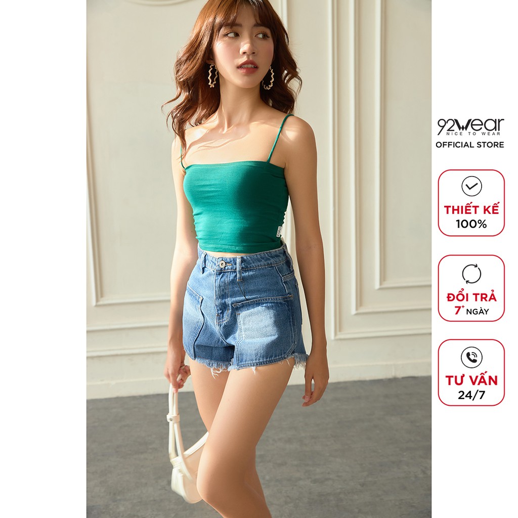 Áo croptop 2 dây nữ dáng ôm 92WEAR thiết kế thun sexy ADW1154