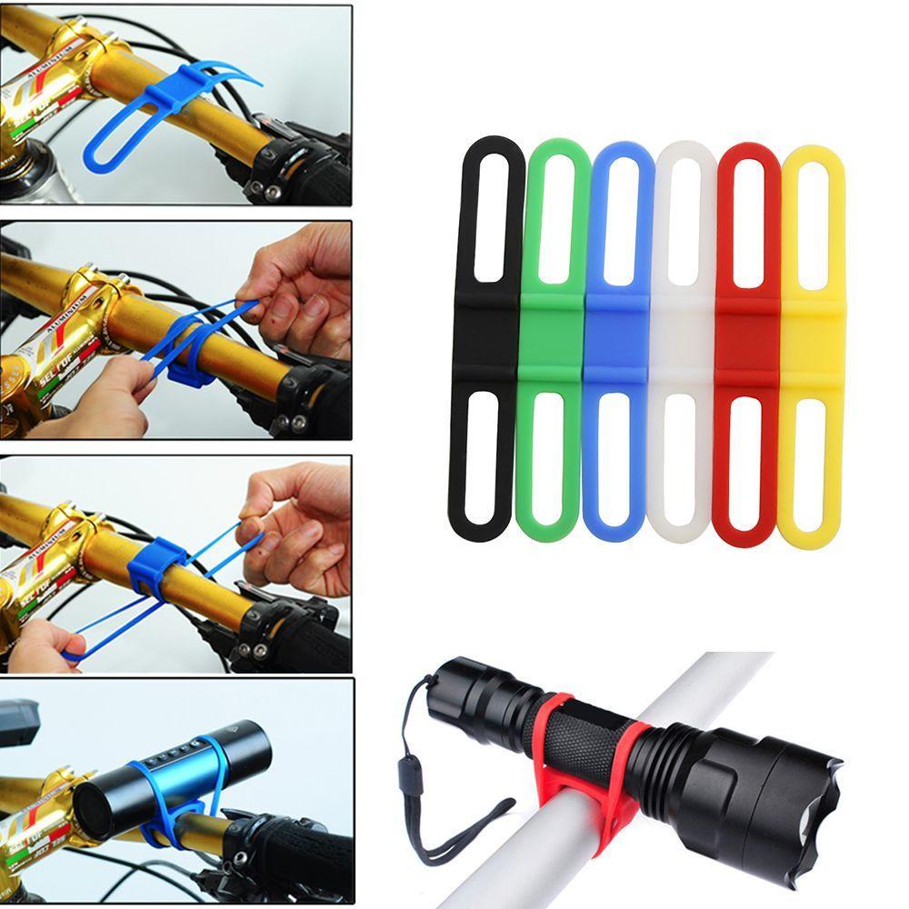 Set 5 Dây Silicone Co Giãn Cố Định Đèn Pin Cho Xe Đạp QUINTON