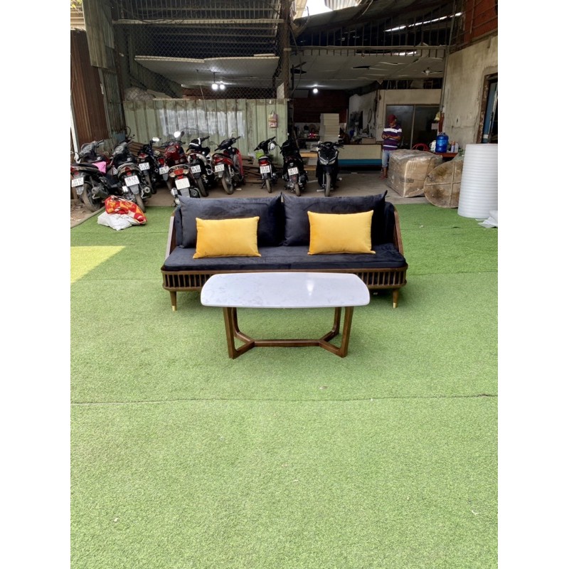 Sofa KBH 2 mét kết hợp bàn trà concorde mặt đá