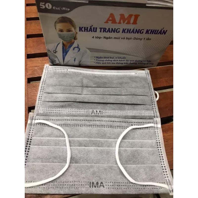 Combo 2 hộp khẩu trang y tế 4 lớp AMI (2 hộp x 50 cái)