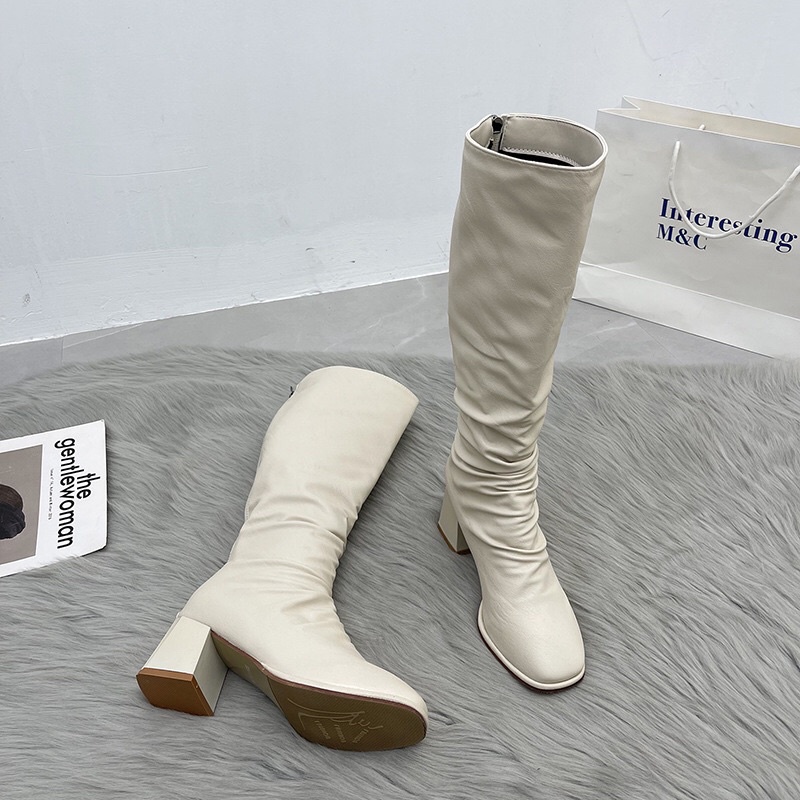 Boot đùi nữ da lì lót lông hàng quảng châu đế 5p