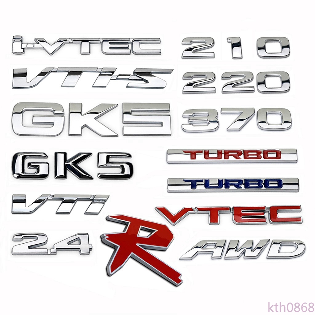 Logo Kim Loại Dán Trang Trí Xe Ô Tô Honda 2.4 210 220 370 Gk5 Vtec Turbo Vti Vti-S Awd