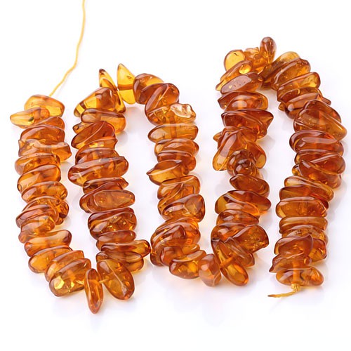 16 inch 7x13mm Honey Brown Synthetic Amber Irregular Chip Gemstone Loose Beads