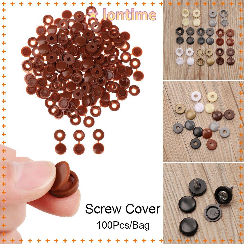 LONTIME 100Pcs Fold Snap Screw Cap Bolt Protective Cover Furniture Decor