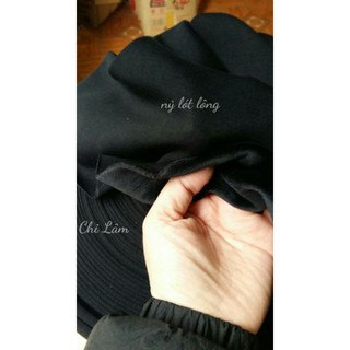 Combo vải nỷ lông 2m và uni đen 1m