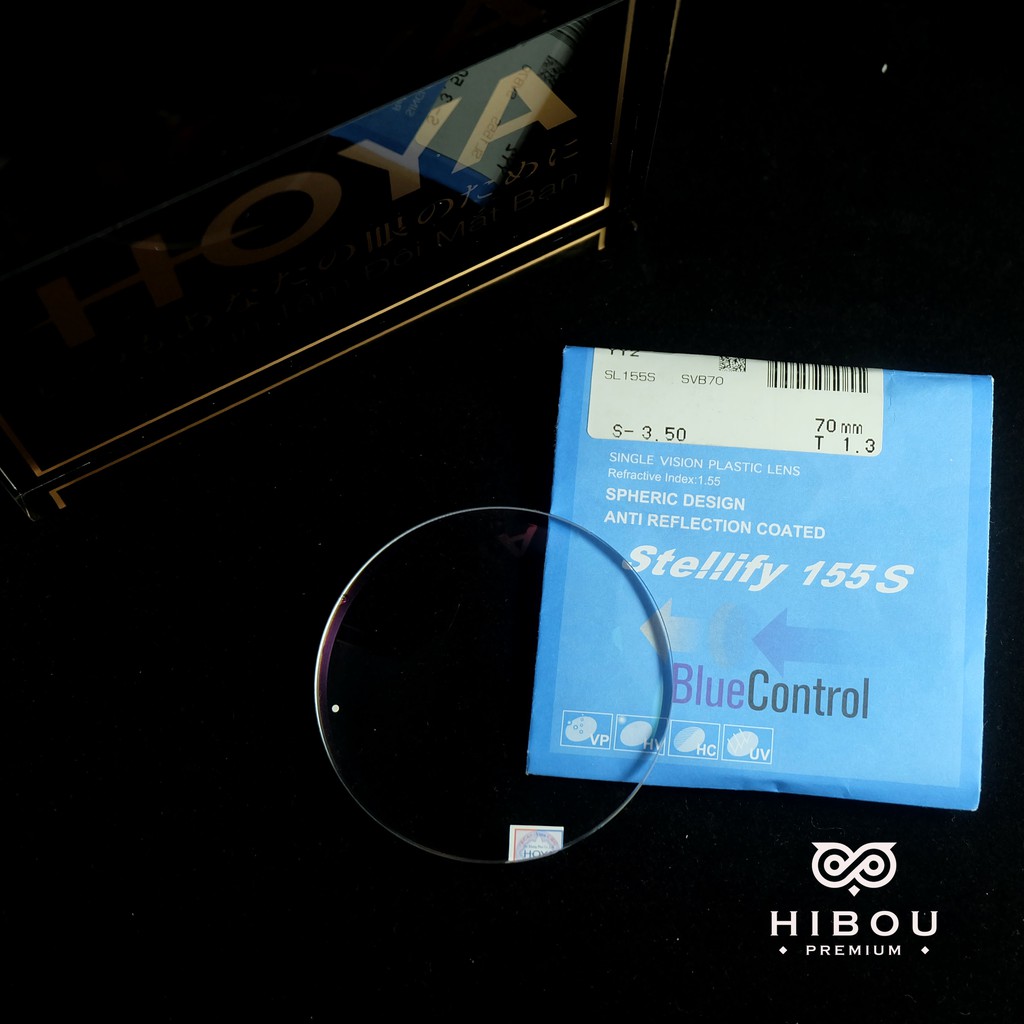 Mắt Kính Lọc Ánh Sáng Xanh Hoya Blue Control 1.55S (Nhật Bản) - Hibou Optical Đủ độ Cận Loạn Viễn
