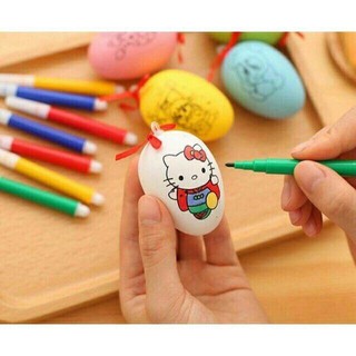 Combo 3 quả trứng kèm bút lông màu cho bé tập tô màu