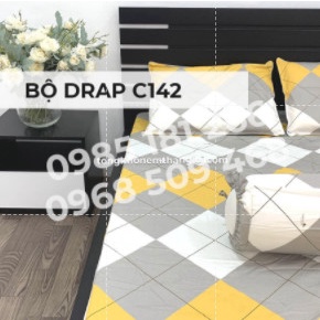 Drap Cotton Thắng lợi 100% chính hãng Mẫu C142 (4 món) [không bao gồm chăn (mền) vệ sinh dễ dàng bằng tay và máy | BigBuy360 - bigbuy360.vn