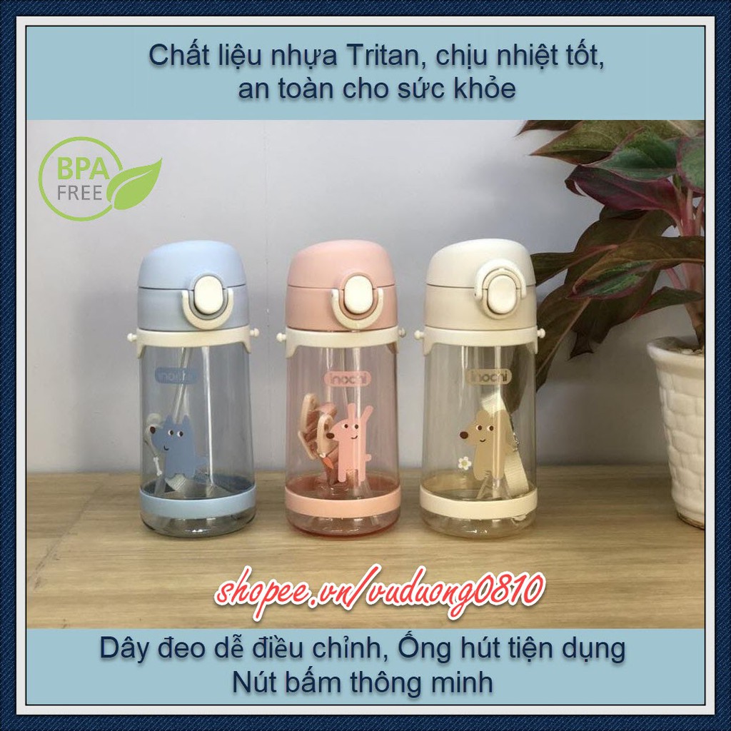 Bình nước trẻ em Inochi (Guki ZUZU) 520ml - nhựa Tritan cao cấp, BPA free