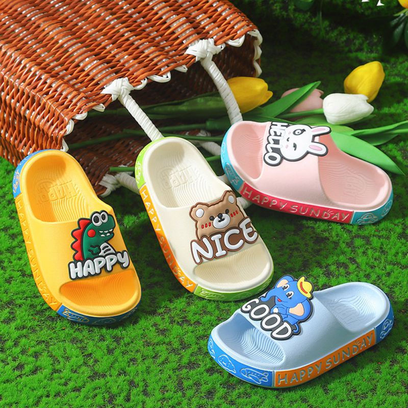 Dép Nhựa PVC Đế Mềm Đi Trong Nhà Dễ Thương Cho Bé