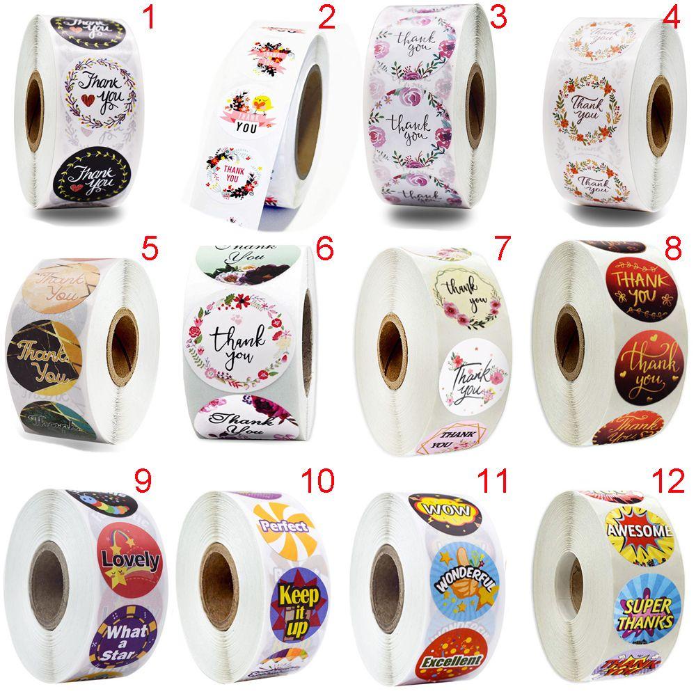 Nhãn Dán Tròn In Chữ Thank You 1 Dùng Trang Trí Gói Quà DIY