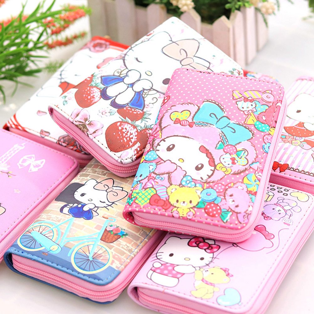 Ví nữ da PU hình Hello Kitty