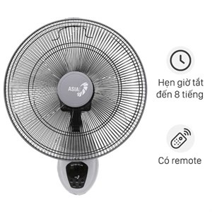 Quạt treo tường điện cơ Asia L16006-XV0 điều khiển từ xa thương hiệu Việt Nam tiết kiệm không gian. Hàng chính hãng