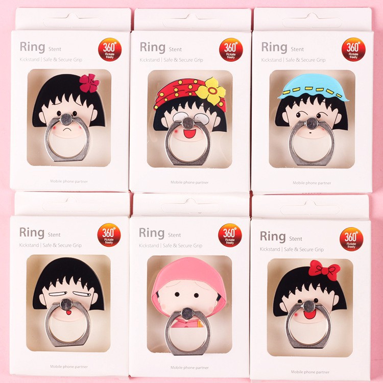 [Full hộp] Iring Giá Đỡ Điện Thoại Chiếc Nhẫn Hoạt Hình Maruko Dễ Thương Siêu Bám Dính !