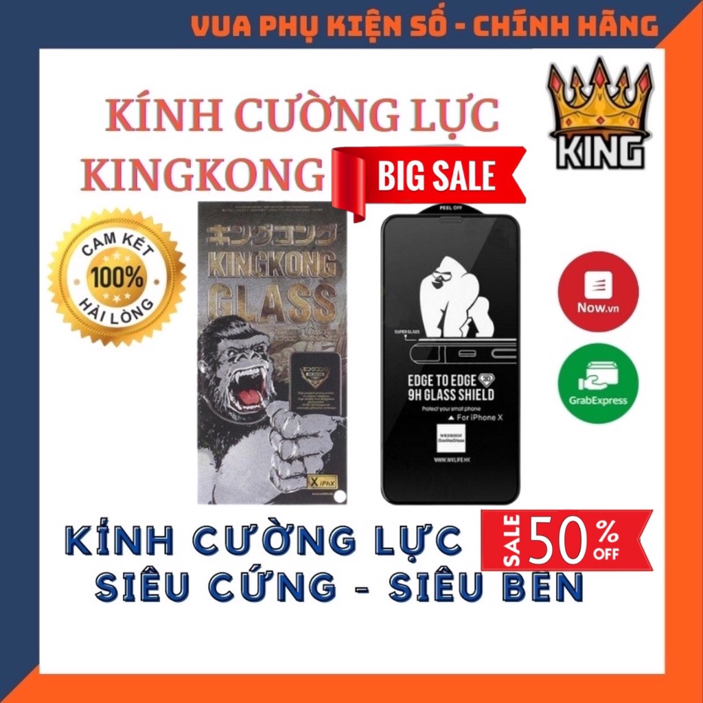 [ Đã có 13/14 ]⚡️ Kính cường lực KingKong 3D cho 6/6s/6 plus/7/8/7plus/8plus/x/xs/xsmax/11/11promax ⚡️ Trong Suốt Full