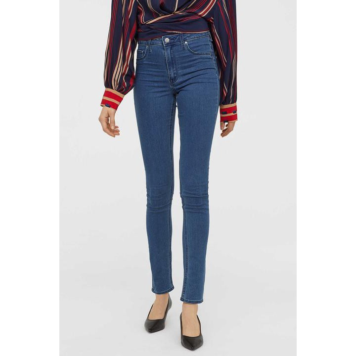 H&M Đức - Quần jean auth new tag cao cấp chính hãng có sẵn jeggings jeans xanh denim siêu co giãn skinny lưng cao