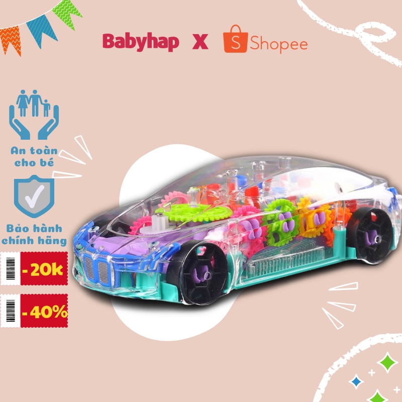 Đồ Chơi Trẻ Em Cho Bé Trai Và Bé Gái 3 Tuổi Thông Minh | Ô Tô Cảm Ứng Đèn Chiếu Nhấp Nháy Âm Thanh Vui Nhộn | Babyhap |