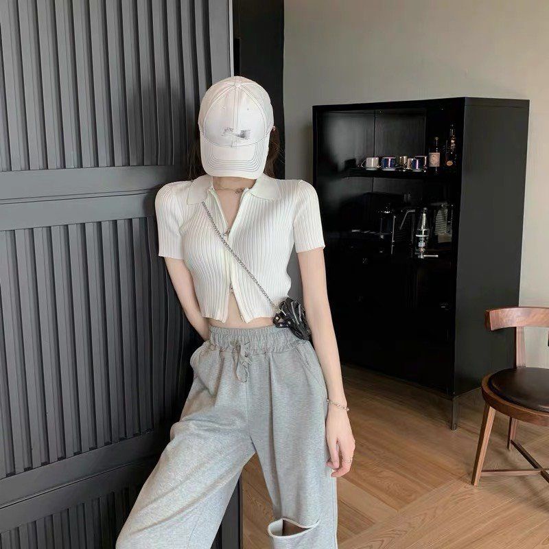 Áo Croptop MIRA.CLOSET Khoá Kéo 2 Đầu A5029