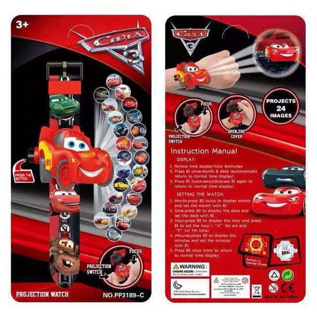 Đồng Hồ Chiếu Hình Avengers Đội Trưởng Mỹ Người Nhện Thor Batman Ironman Công Chúa Elsa Chó Cứu Hộ Chiếu 20-24 hình