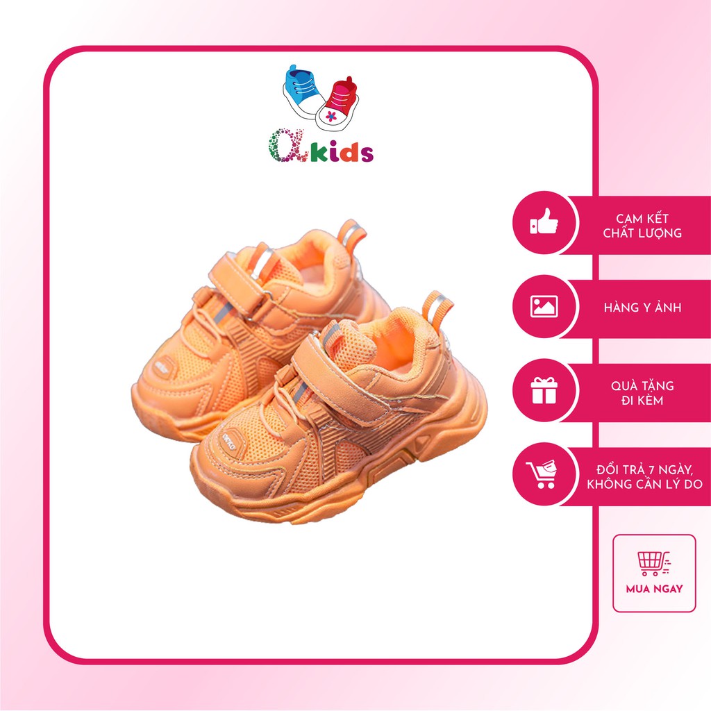 Giày Thể Thao Bé Gái Bé Trai OKKO Cam Siêu Nhẹ Êm Chân Thoáng Khí Chống Trơn Cho Bé Gái 5 14 Tuổi