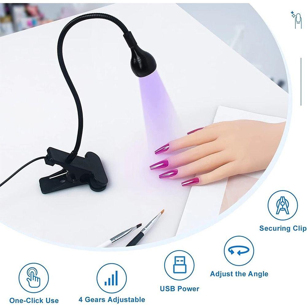 SUYO Đèn Tia Cực Tím Mini Kèm Kẹp Và Dây Cáp USB Chuyên Dụng Làm Móng Nghệ Thuật DIY