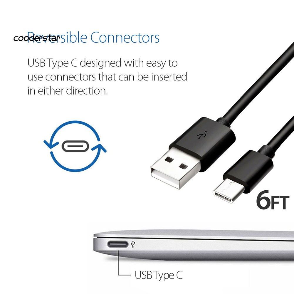 Cáp Sạc Nhanh Cổng Usb Type-C Dài 2m Cho Huawei Samsung Galaxy Htc