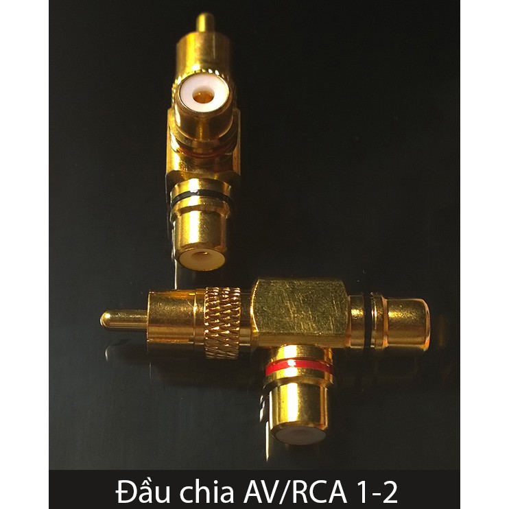 Đầu chia AV 1 ra, loại kim loại mà vàng 18K, bền đẹp