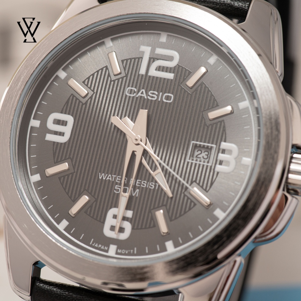 Đồng Hồ Quartz Nam Casio WATCHSTORE MTP-1314L-8AVDF Thiết Kế Kính Khoáng 45mm, Dây Đeo Da Và Vỏ Thép Không Gỉ