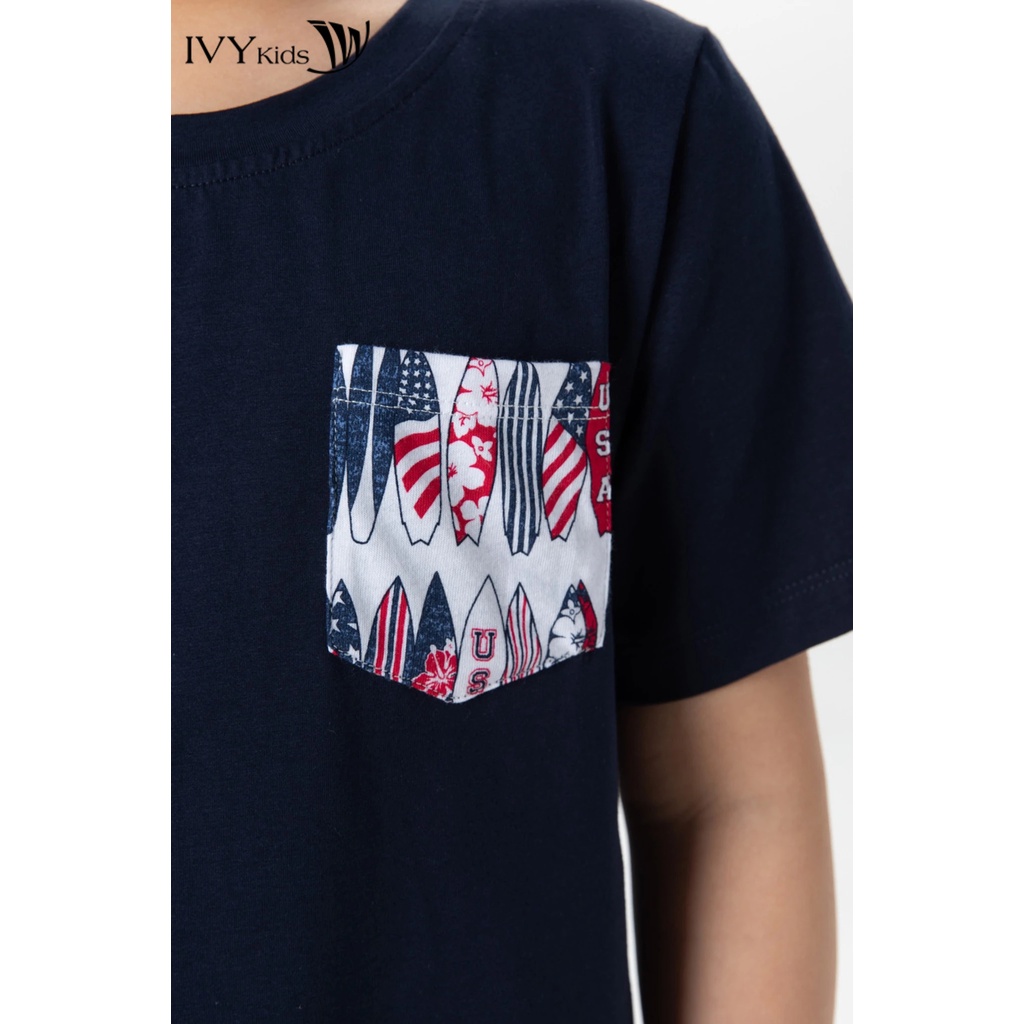 Bộ 2 Áo thun túi trước bé trai IVY moda MS 57K1475
