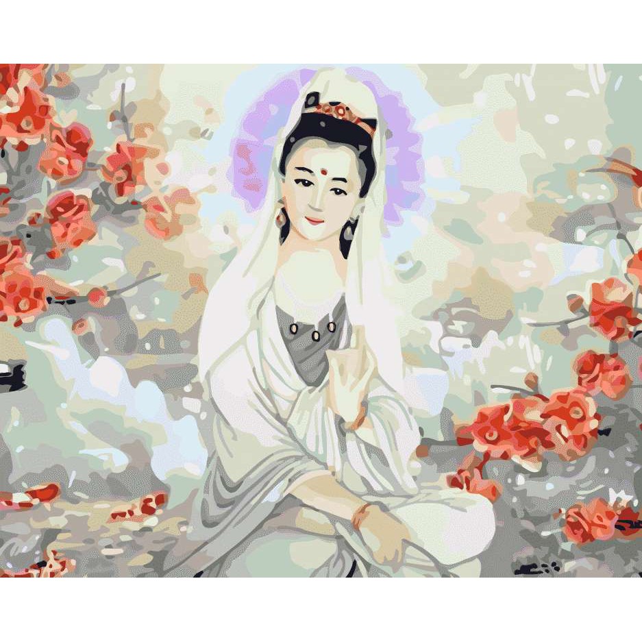 Tranh sơn dầu số hoá tự tô màu theo số có khung - Tranh Phật (40*50cm) | BigBuy360 - bigbuy360.vn
