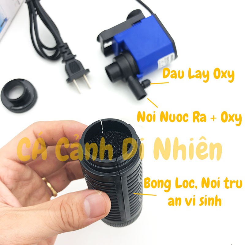 Máy bơm lọc nước vi sinh 6W cho hồ nuôi tép thủy sinh AQ 320F