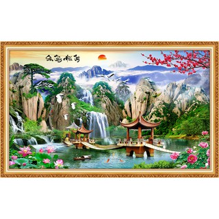 Tranh dán tường Sơn Thủy Hữu Tình chất liệu cao cấp nhiều kích thước - NewTM-0041K