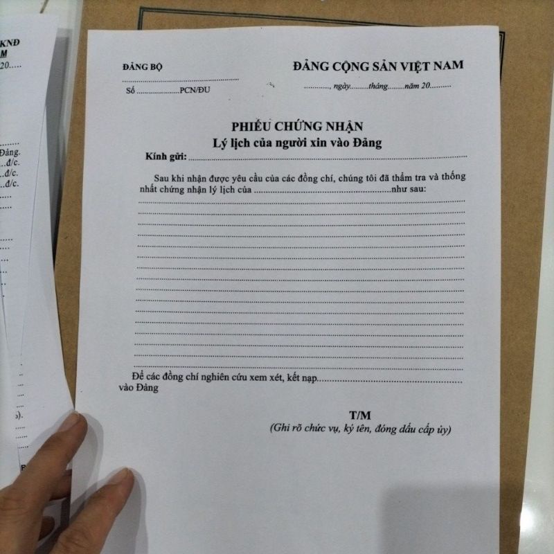 Hồ sơ đảng viên ( chất liệu đẹp)