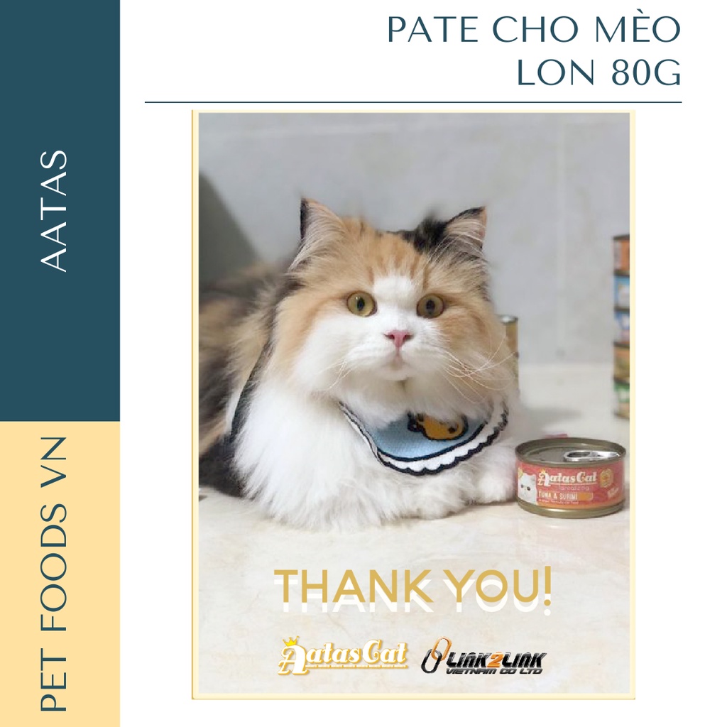 Pate cho Mèo AATAS CAT 80g vị Cá Ngừ Nấu Đông