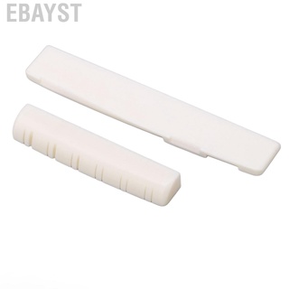 Ebayst Guitar Nut Set Ox Bone Slotted Bridge Saddle Replacement for 12 String Acoustic Guitars