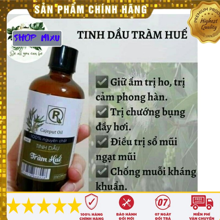 [Free ship - 100ml - Loại tốt nhất] Tinh Dầu Tràm Huế nguyên chất cao cấp nhiều tác dụng cho bé và gia đình