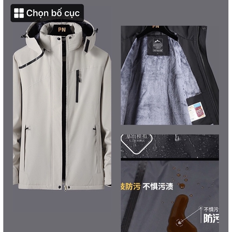 Áo gió nam- nữ lót lông cao cấp không thấm nước