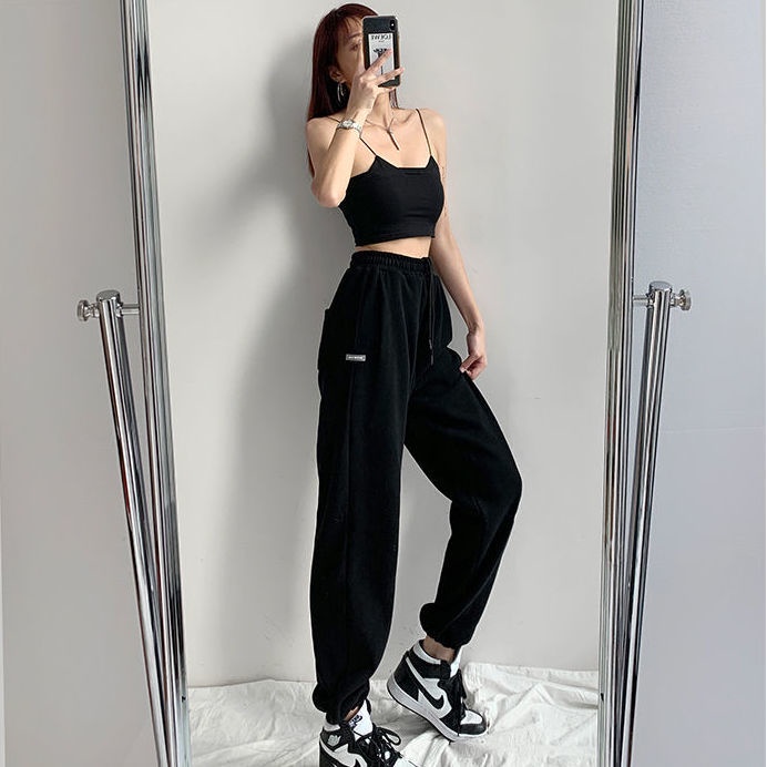 Quần BH cotton mỏng ống rộng lưng cao phong cách Hàn Quốc cho nữ 2021