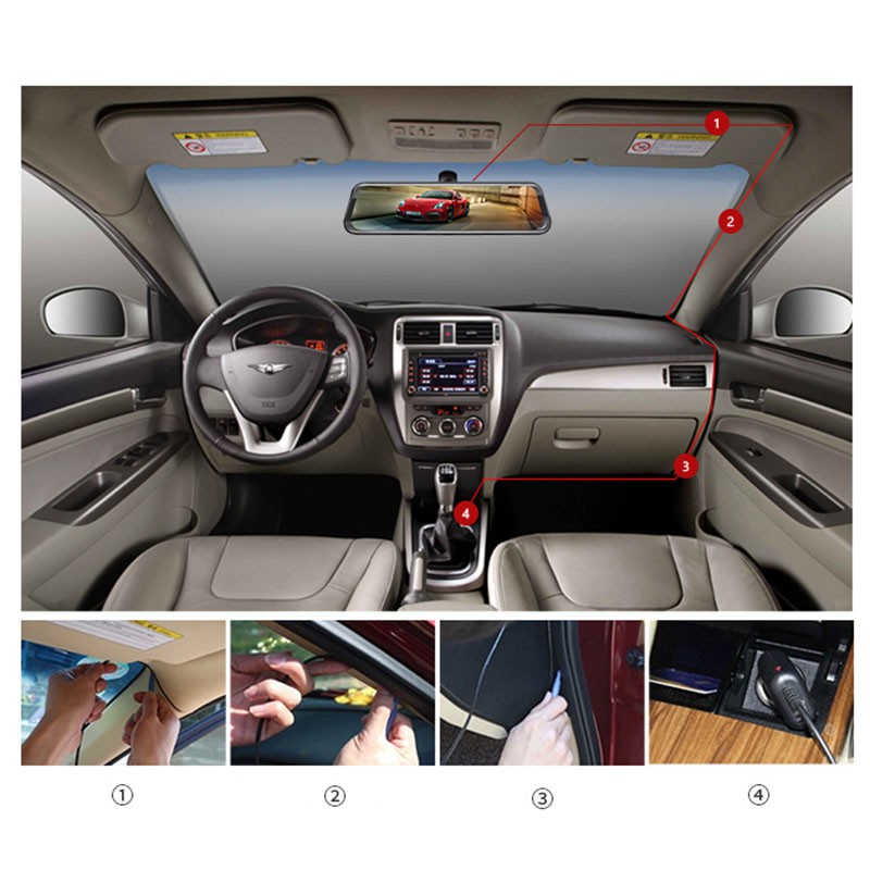 Máy quay hành trình K10 DVR G30 gắn gương chiếu hậu trong ô tô tiện dụng | BigBuy360 - bigbuy360.vn