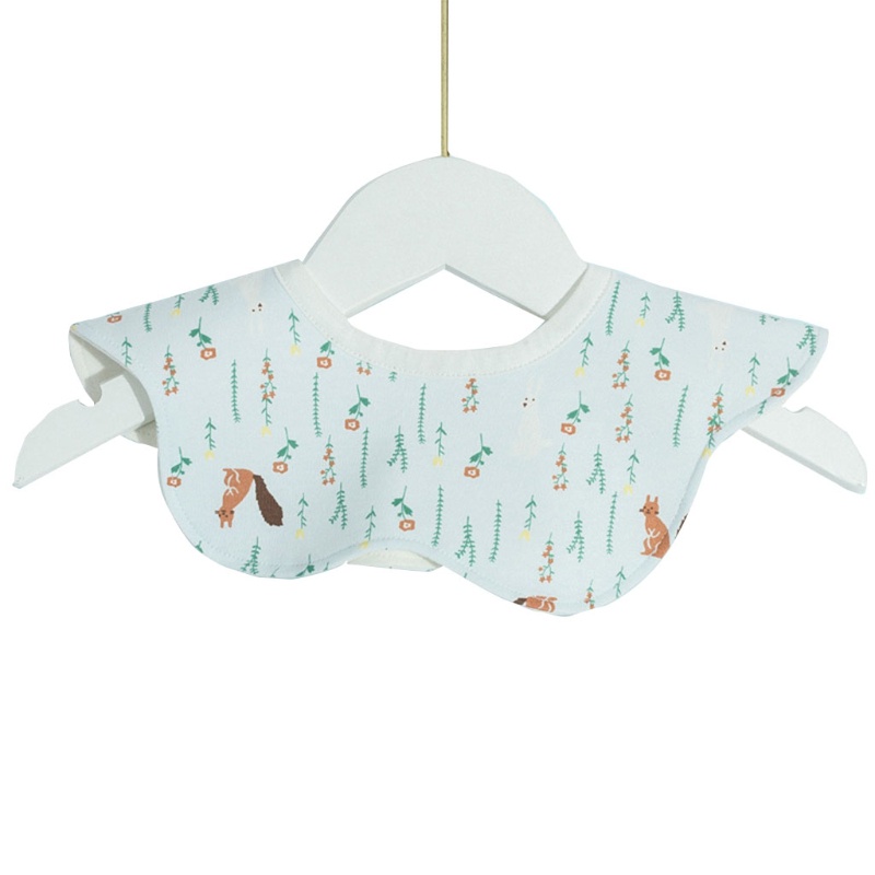 Yếm Ăn Cotton Hình Tròn In Họa Tiết Hoạt Hình Xinh Xắn Dành Cho Các Bé
