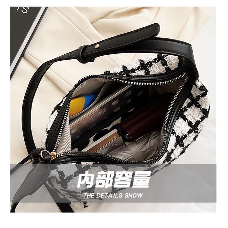 Túi Đeo JASMIN NOIR Chéo Vai Bằng Len Thời Trang Đơn Giản Dễ Thương Cho Nữ