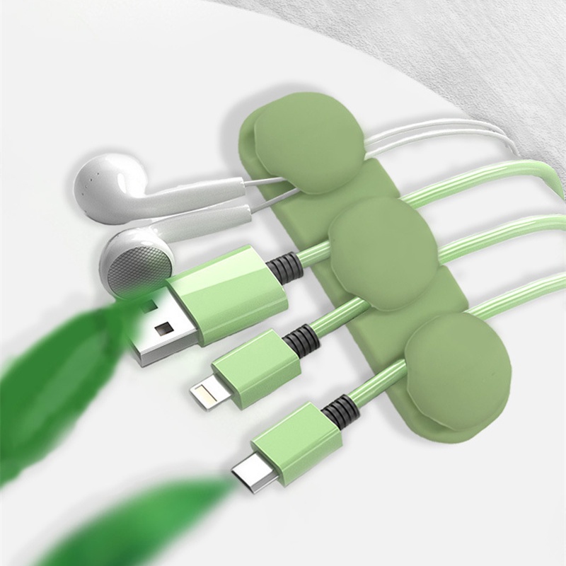 Giá Đỡ Dây Cáp Sạc / Chuột Máy Tính Bằng Silicon 4 / 6 Lỗ Dán Chắc Chắn