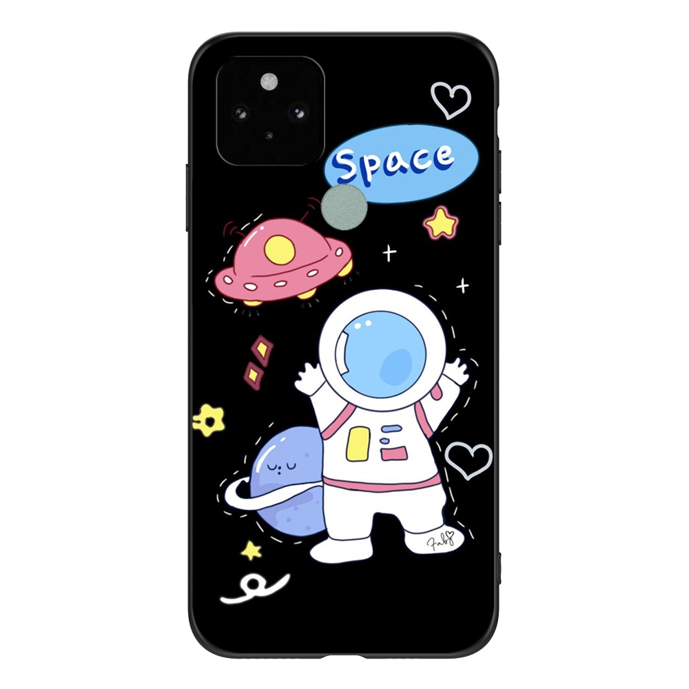 Ốp Điện Thoại Tpu Dẻo Họa Tiết Chú Mèo Đen Vui Nhộn Cho Google Pixel 5
