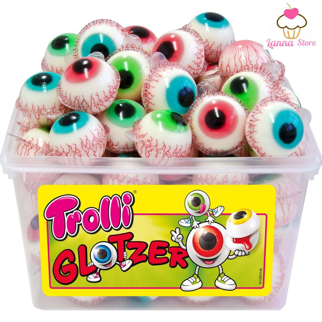 [HỘP 40 VIÊN] Kẹo dẻo Trolli Glotzer con mắt (Eyeball) hộp 752g - Đức