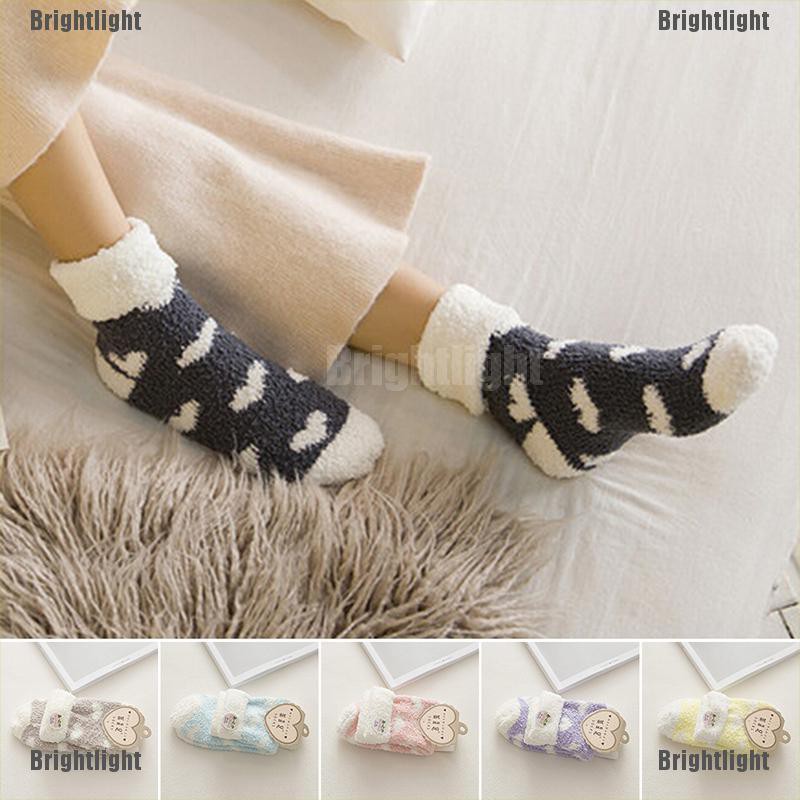 Vớ Lông Mềm Ấm Áp Họa Tiết Trái Tim Thời Trang Cho Nữ