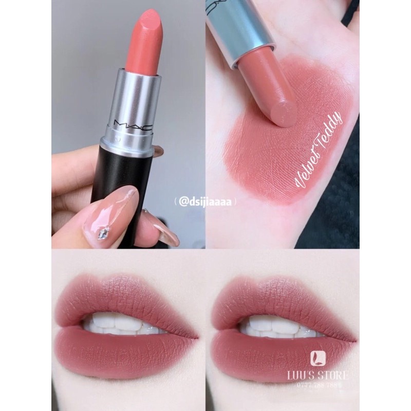 Set Son Mac Thỏi 3 Cây Không Vỏ Hộp Chili + Lady +Velvet Teddy