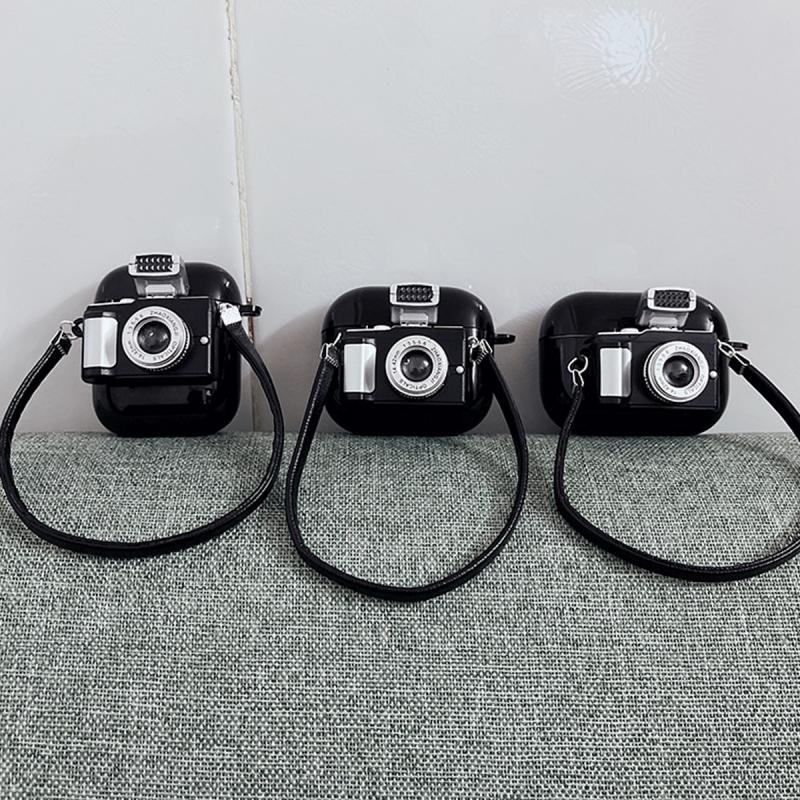 Vỏ bảo vệ HdoorLink hộp sạc tai nghe Air-pods 1 2 3 Pro bằng tpu hình máy ảnh 3d sáng bóng