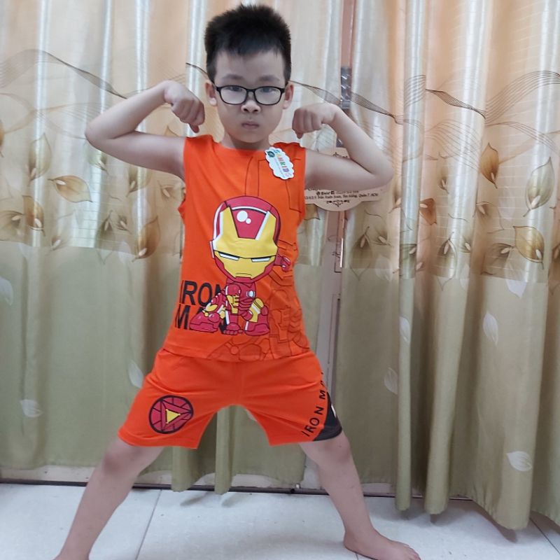 Bộ quần áo thời trang trẻ em [HÀNG MỚI VỀ] Bộ sát nách Người sắt - Hàng SamKids
