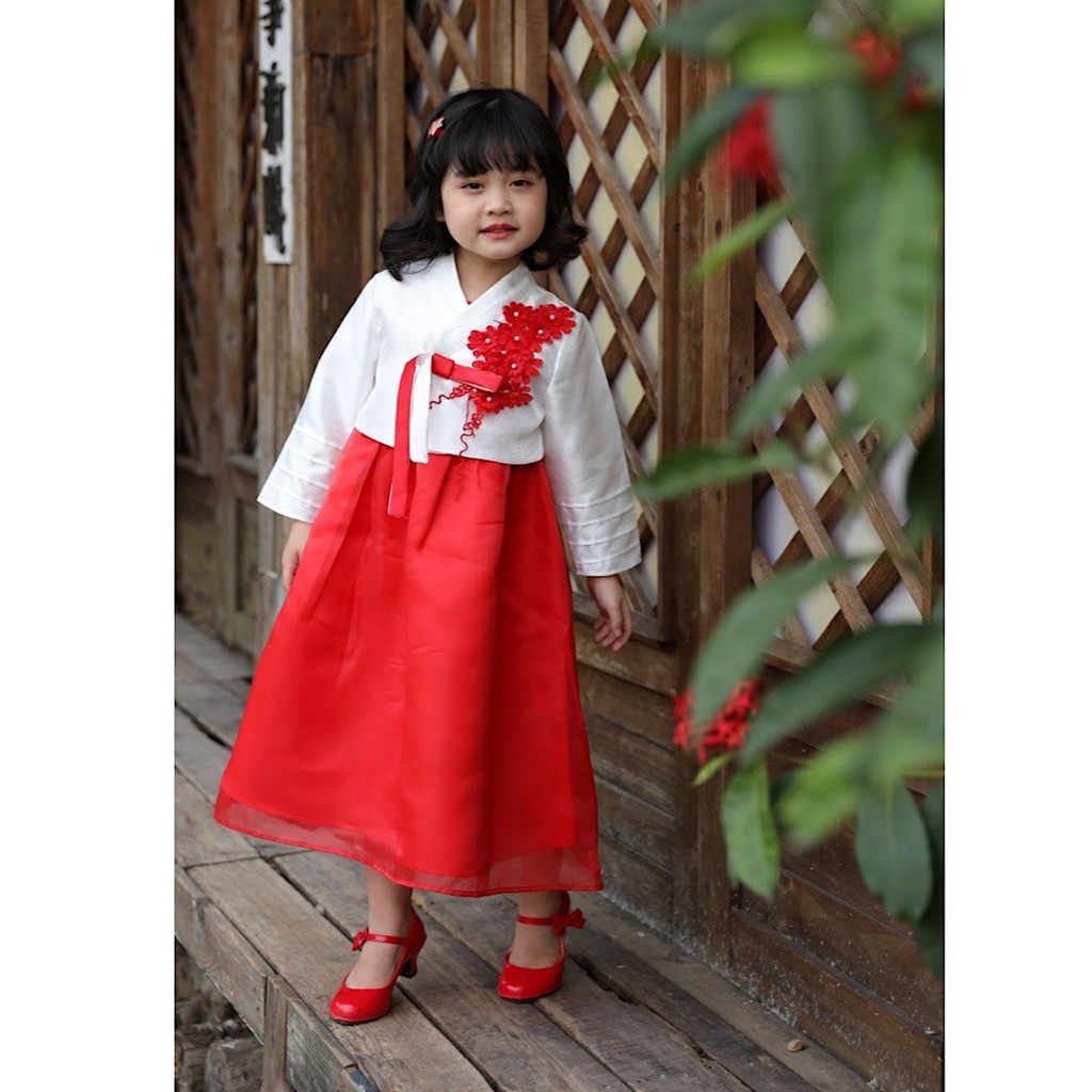 [MÃ THƯƠNG HIỆU UY TÍN Voucher giảm 10%] Đầm Handbok vải Tafta Thêu Hoa Phong Cách Hàn Quốc bé gái BabyBean